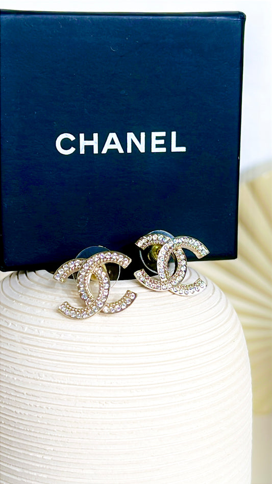 Chanel Big CC Crystal Stud Earring