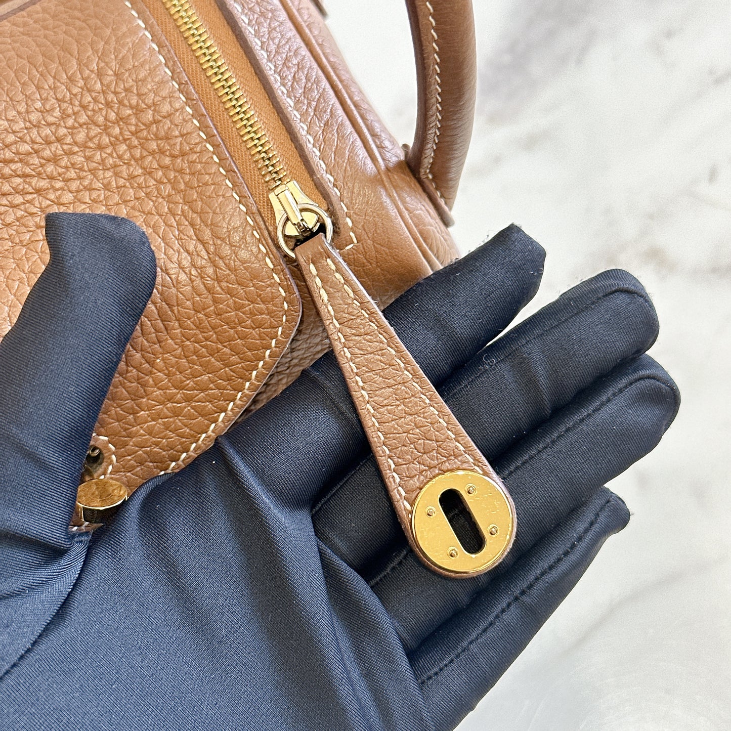 Hermes Mini Lindy in Gold