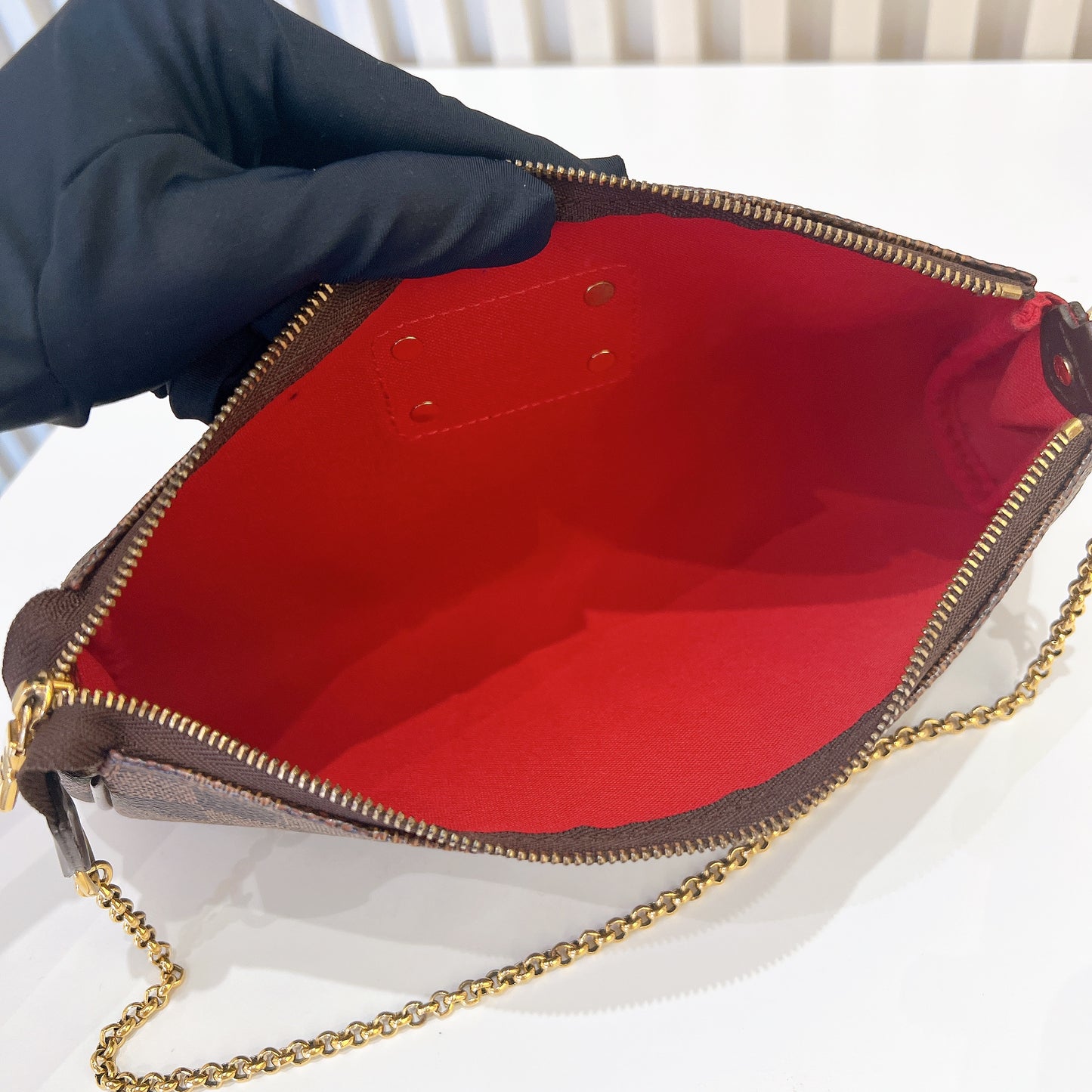 LV Damier Ebene Eva Clutch