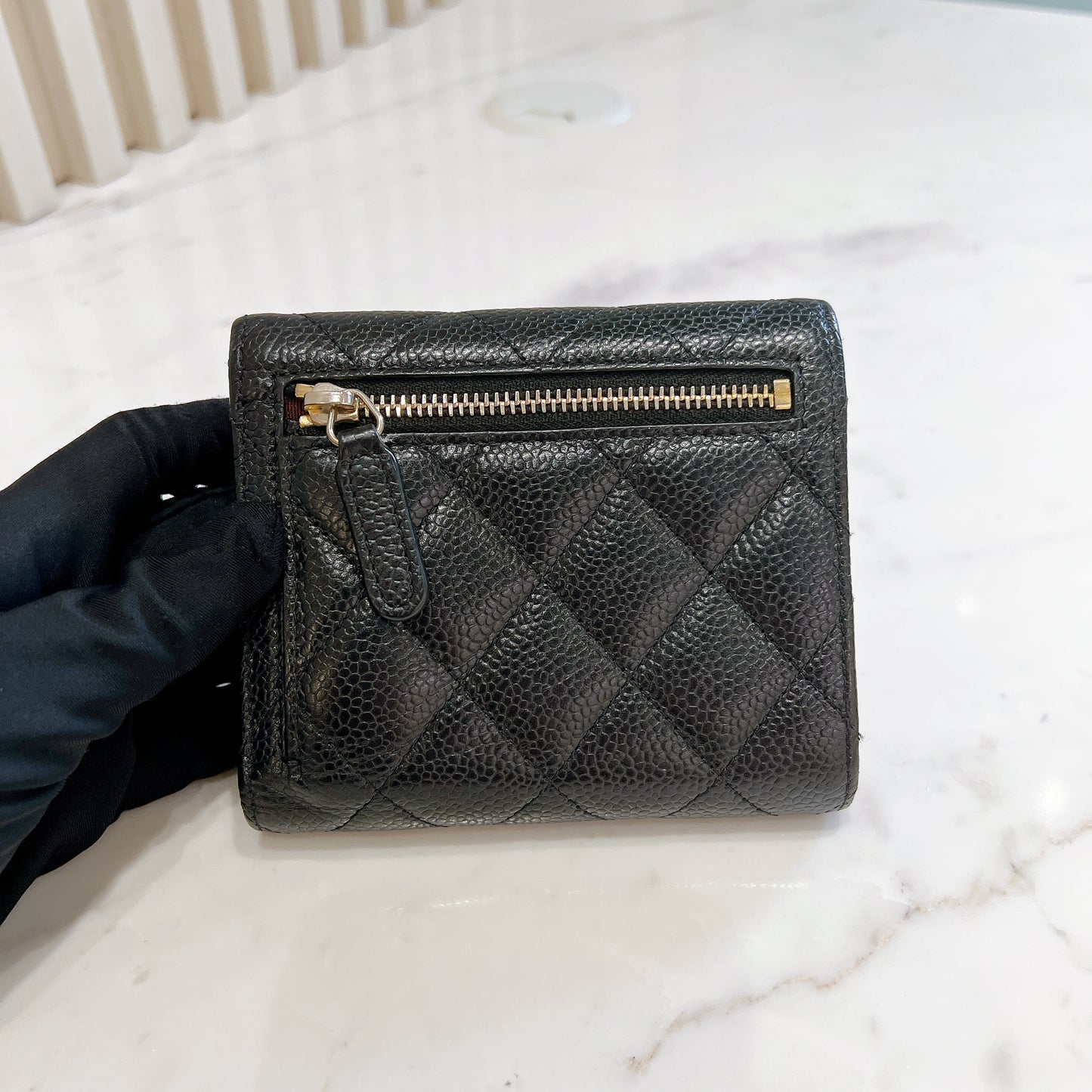 Chanel Classic Trifold Wallet in Black GHW