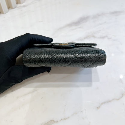 Chanel Classic Trifold Wallet in Black GHW