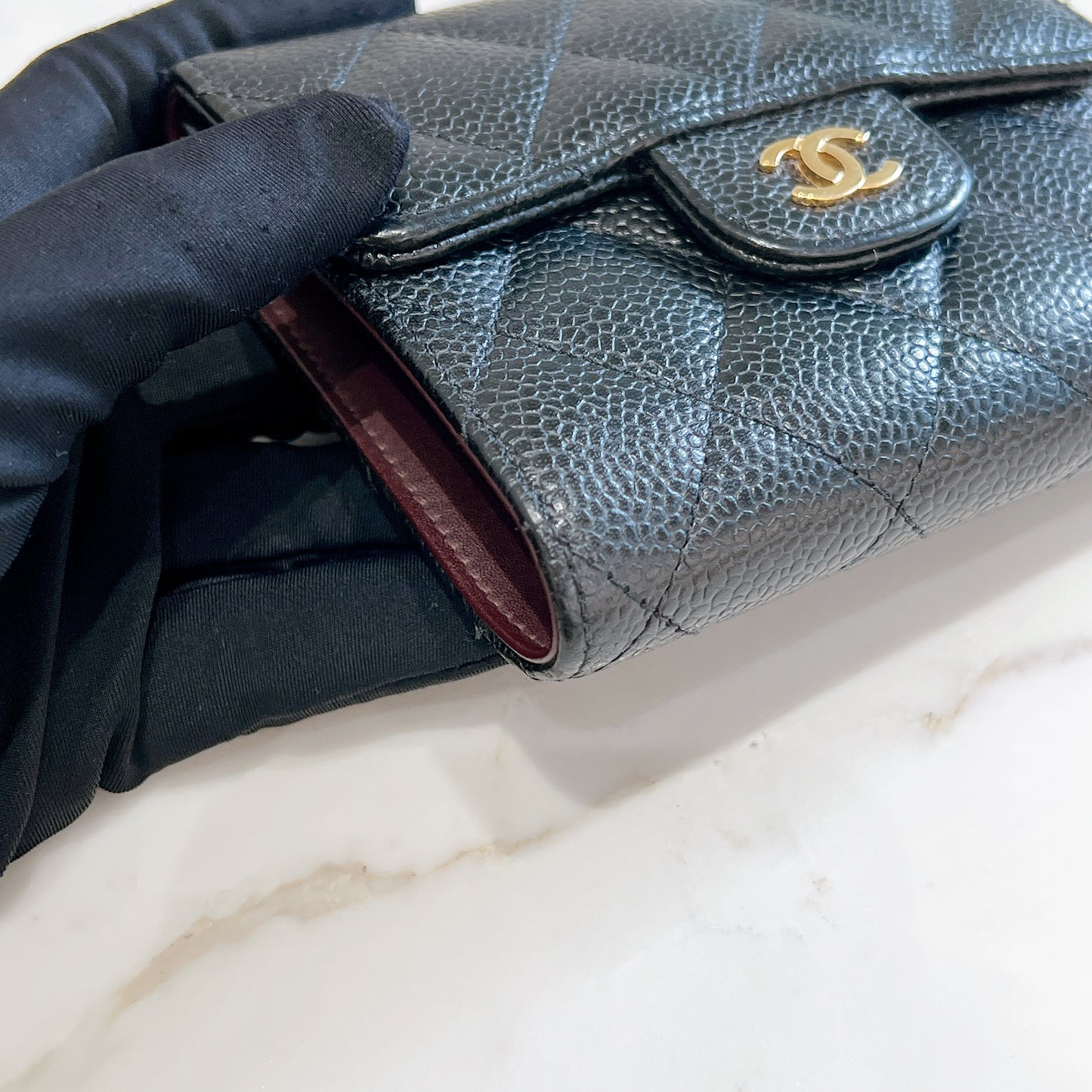 Chanel Classic Trifold Wallet in Black GHW