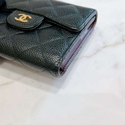 Chanel Classic Trifold Wallet in Black GHW