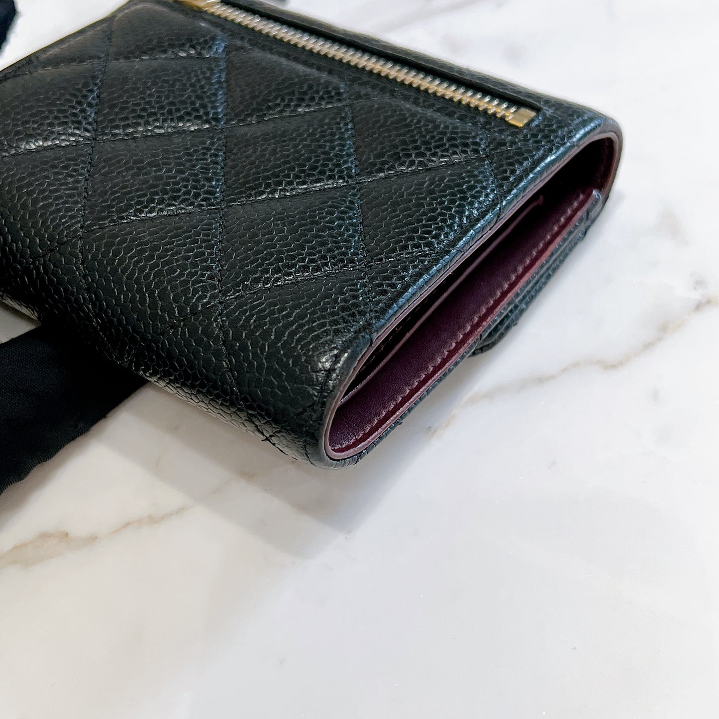 Chanel Classic Trifold Wallet in Black GHW