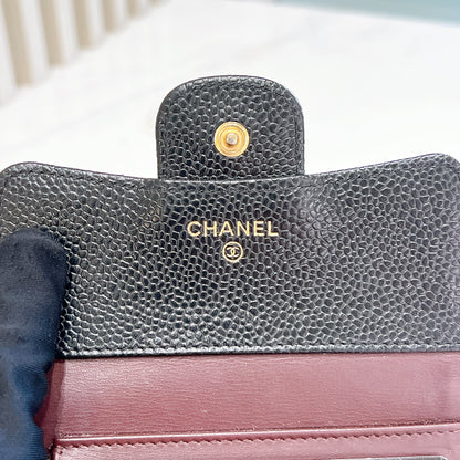 Chanel Classic Trifold Wallet in Black GHW