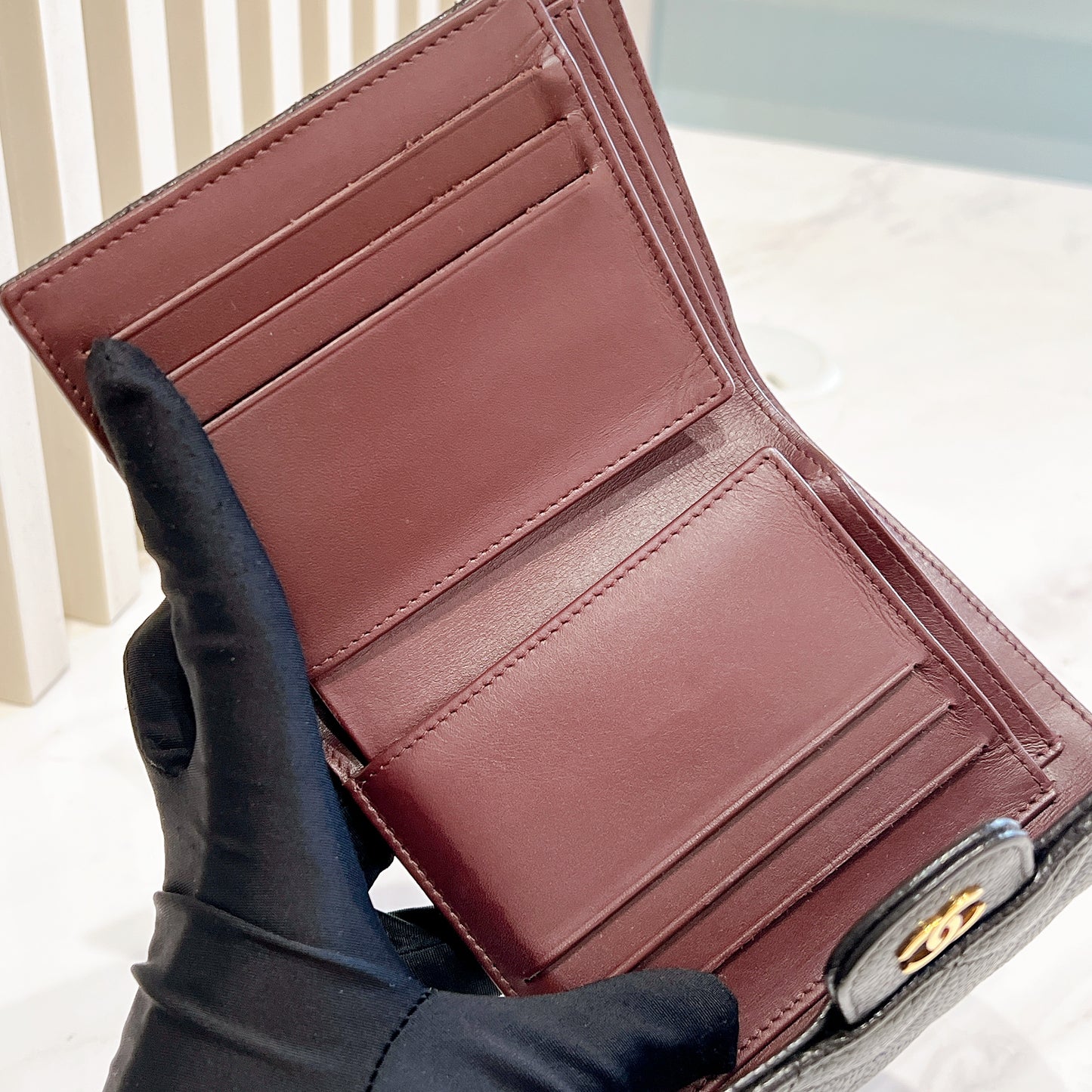 Chanel Classic Trifold Wallet in Black GHW
