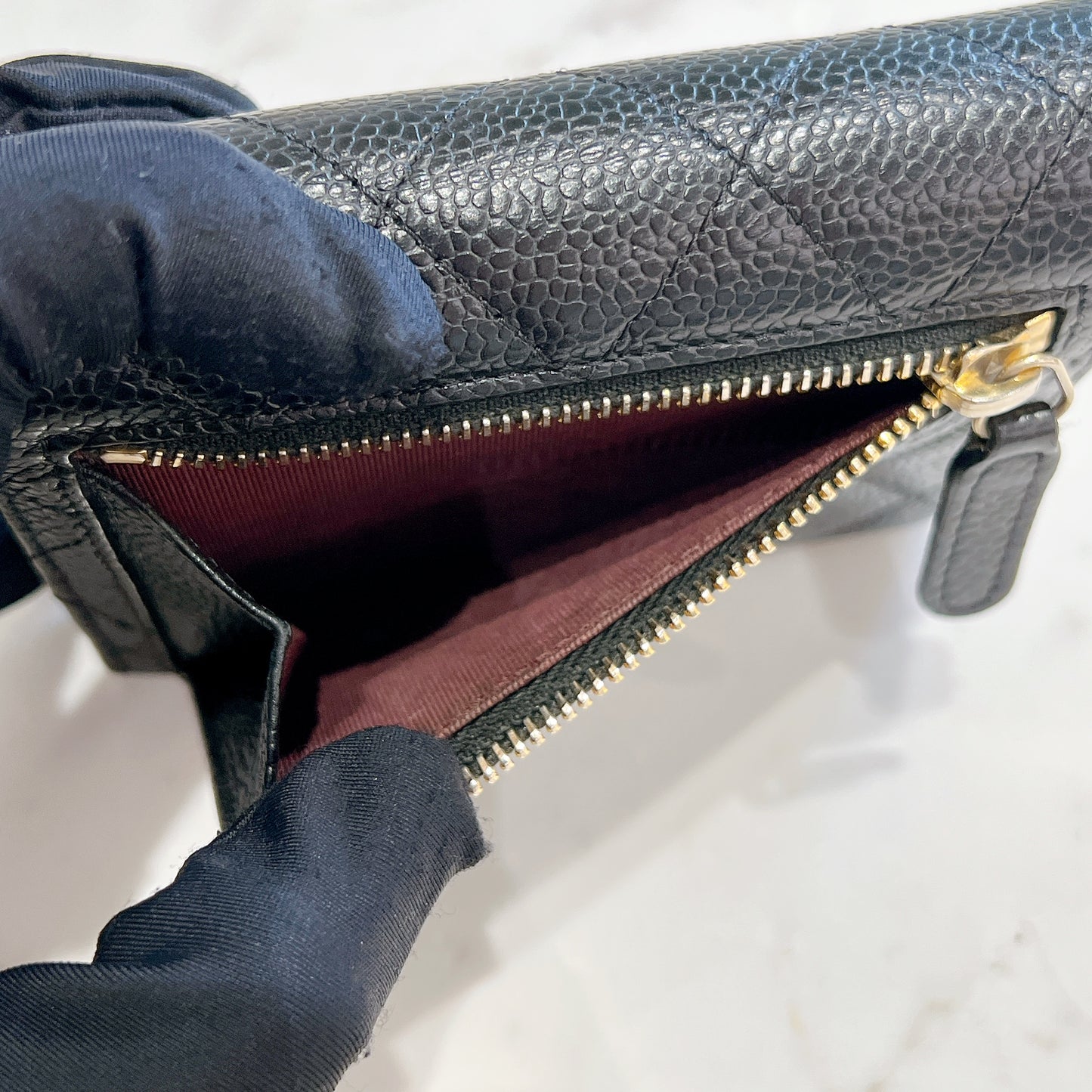 Chanel Classic Trifold Wallet in Black GHW