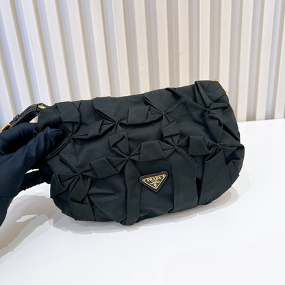 Prada Origami Nylon Clutch in Black