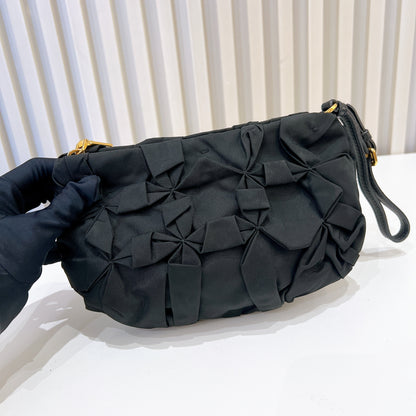 Prada Origami Nylon Clutch in Black