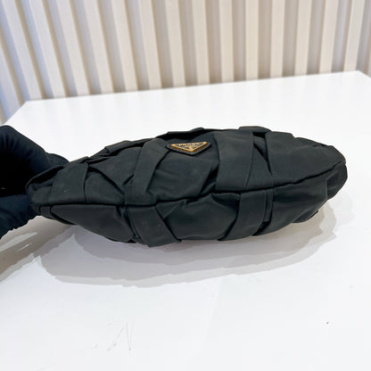 Prada Origami Nylon Clutch in Black