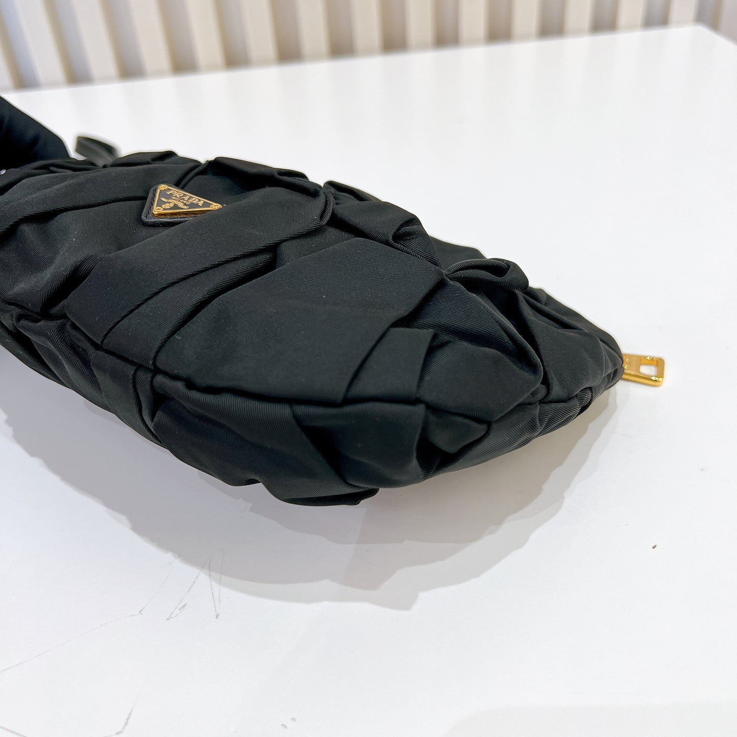 Prada Origami Nylon Clutch in Black