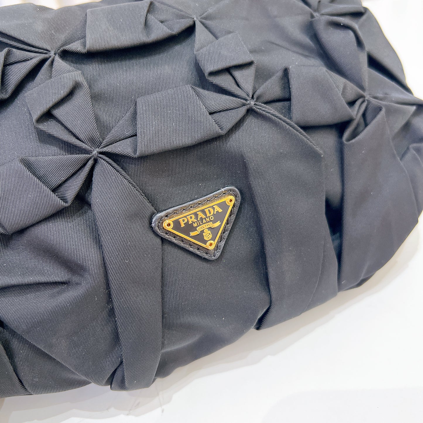 Prada Origami Nylon Clutch in Black