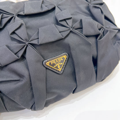 Prada Origami Nylon Clutch in Black