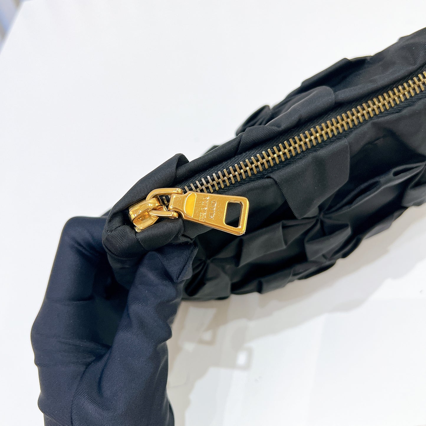 Prada Origami Nylon Clutch in Black