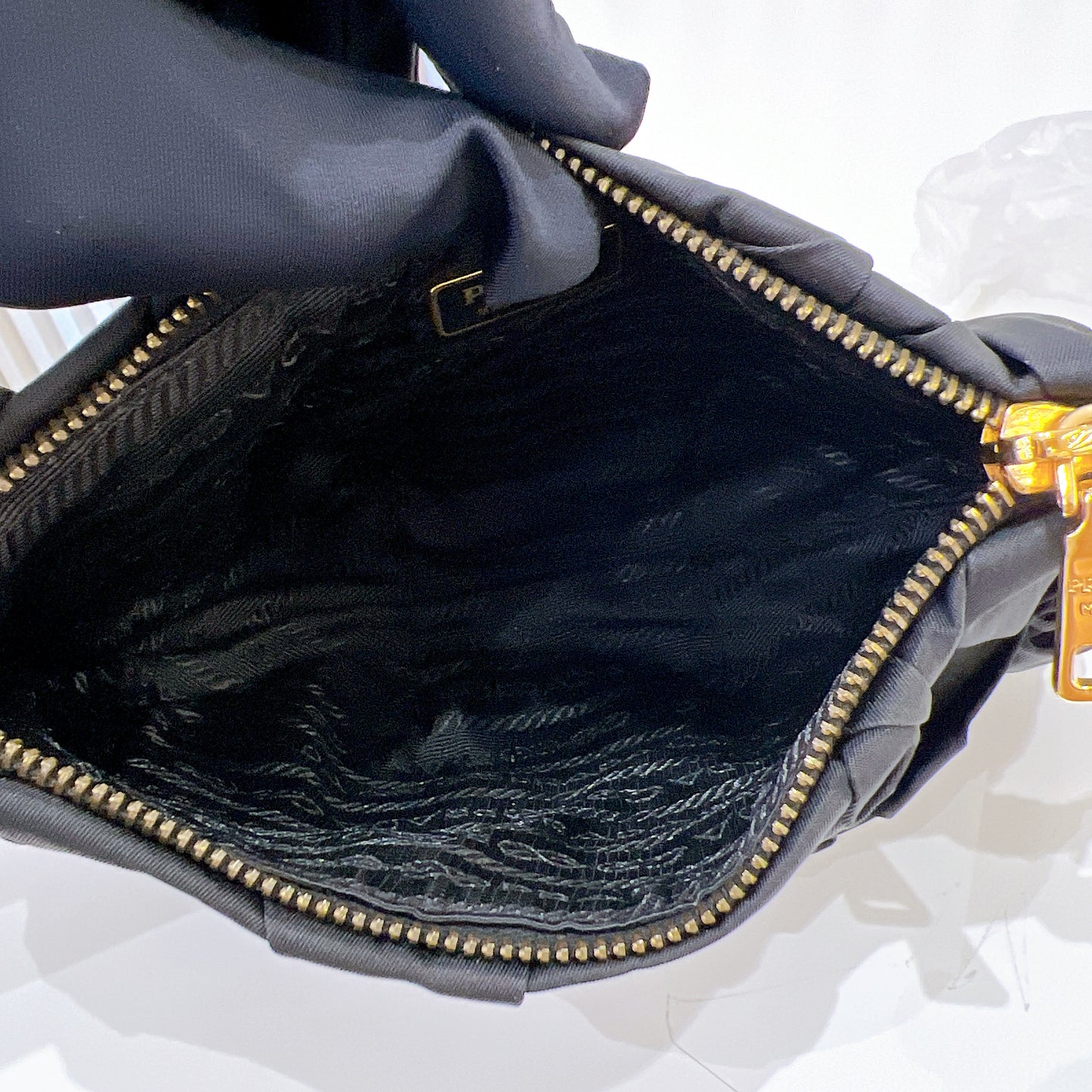 Prada Origami Nylon Clutch in Black
