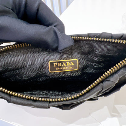 Prada Origami Nylon Clutch in Black