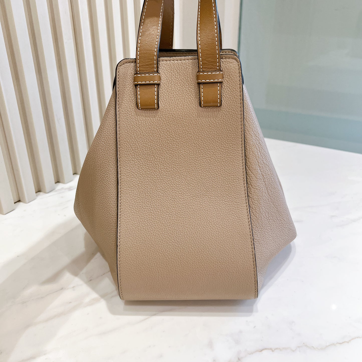 Loewe Hammock Soft Grained Calfskin in Sand