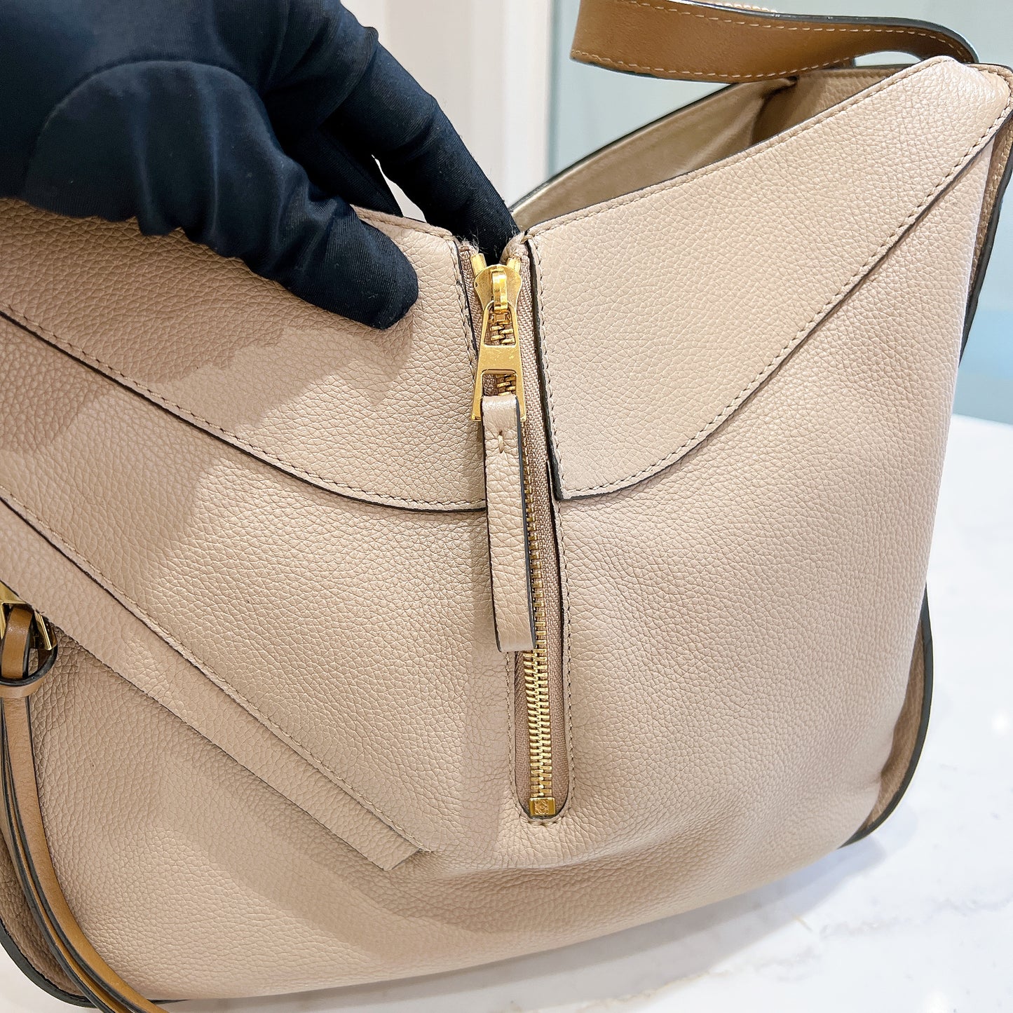 Loewe Hammock Soft Grained Calfskin in Sand