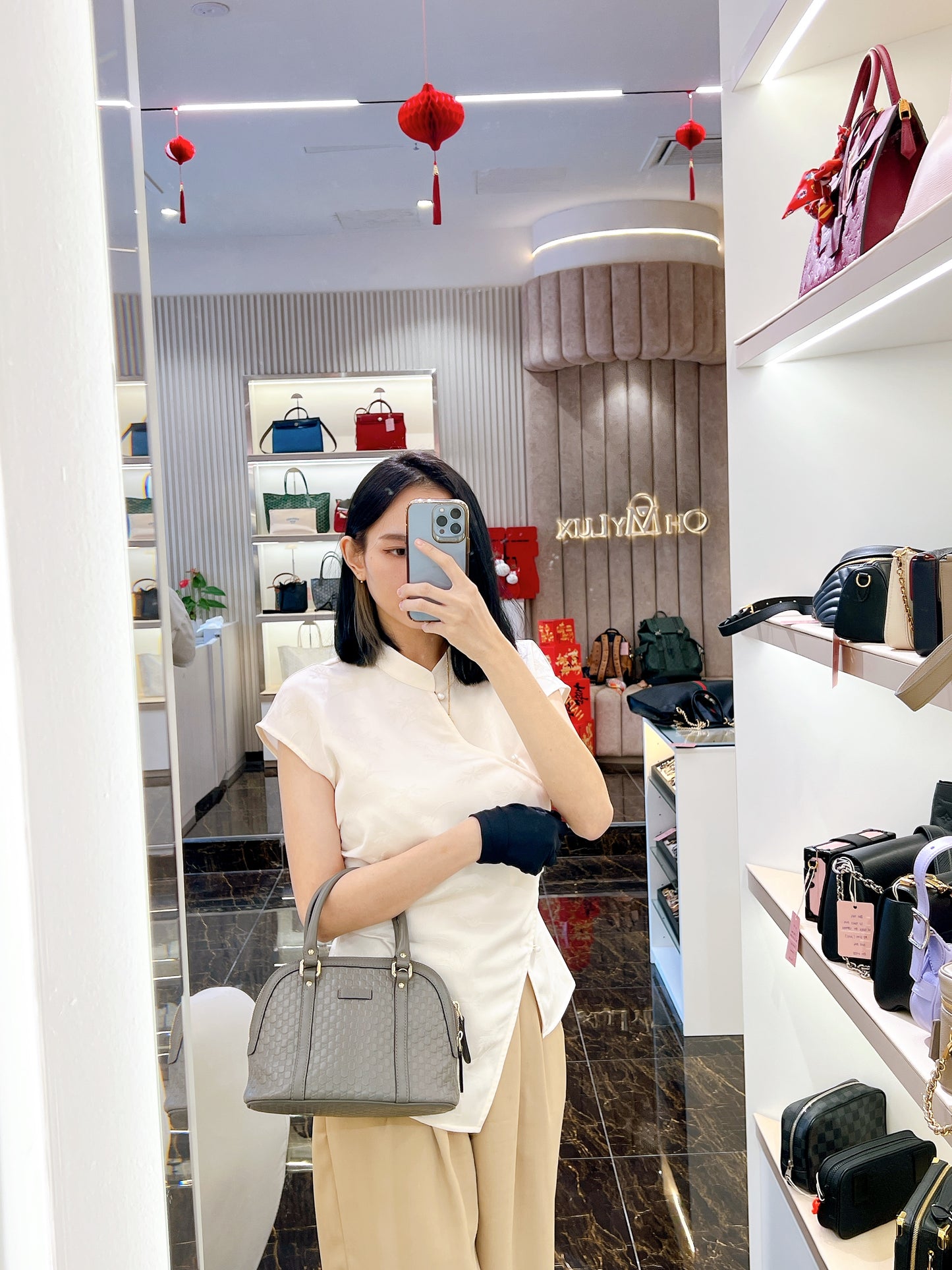 Gucci Guccissima Mini Dome in Grey