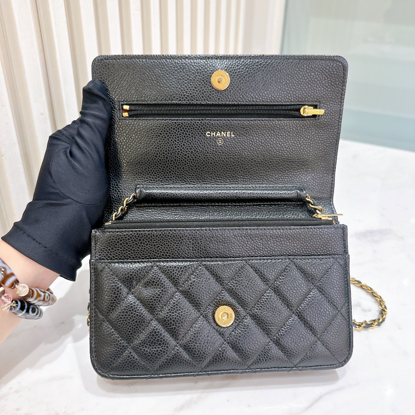 Chanel Classic Caviar WOC in Black GHW