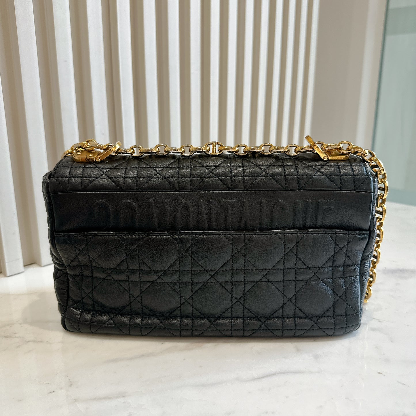 Dior Medium Caro Bag in Black GHW