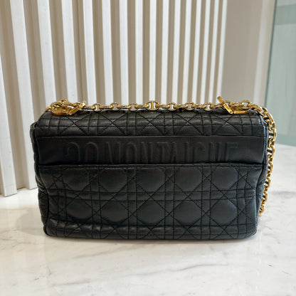 Dior Medium Caro Bag in Black GHW