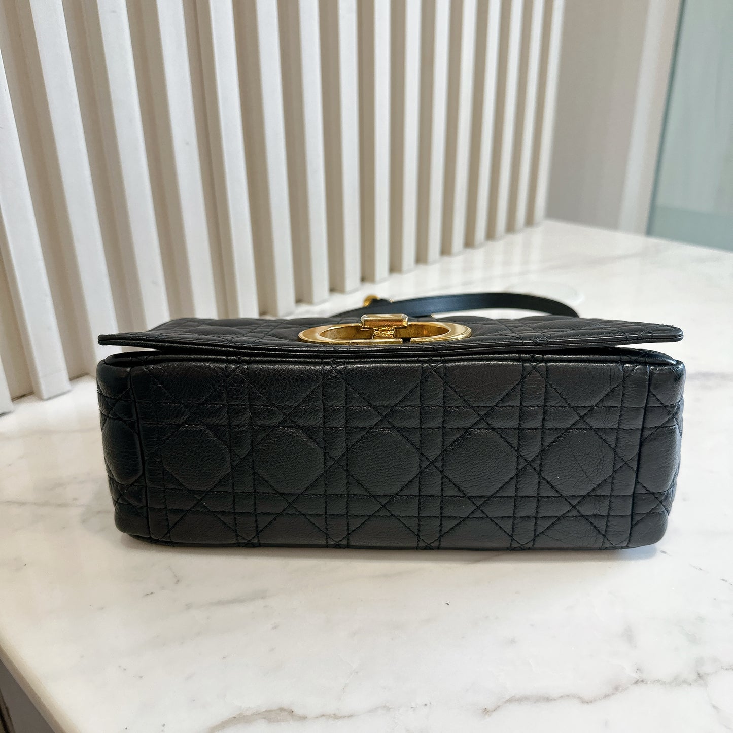 Dior Medium Caro Bag in Black GHW
