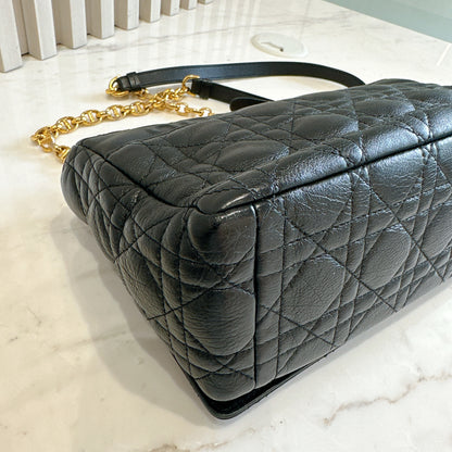 Dior Medium Caro Bag in Black GHW
