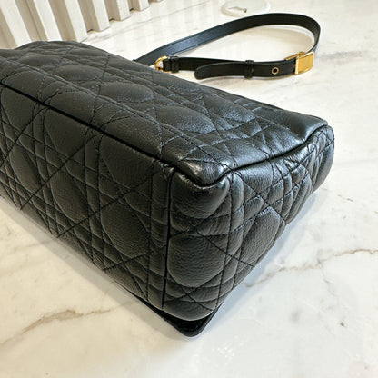 Dior Medium Caro Bag in Black GHW