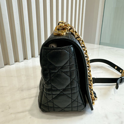Dior Medium Caro Bag in Black GHW