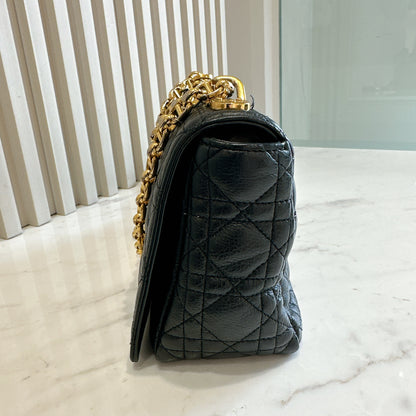 Dior Medium Caro Bag in Black GHW