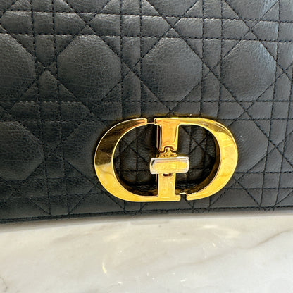 Dior Medium Caro Bag in Black GHW