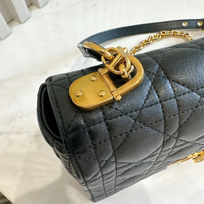 Dior Medium Caro Bag in Black GHW
