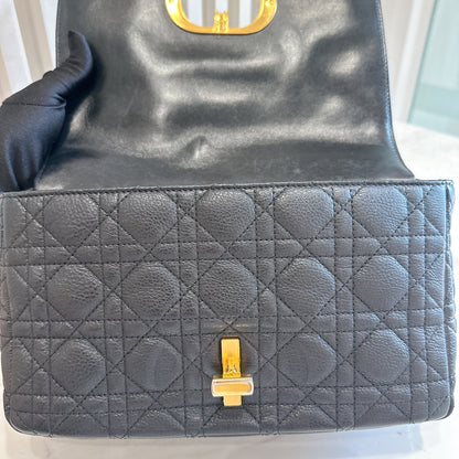 Dior Medium Caro Bag in Black GHW