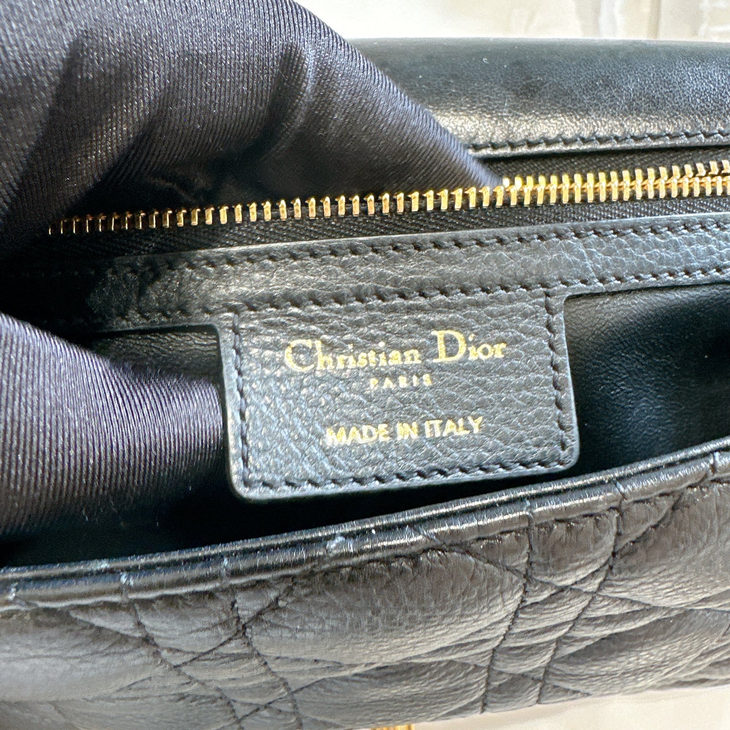Dior Medium Caro Bag in Black GHW