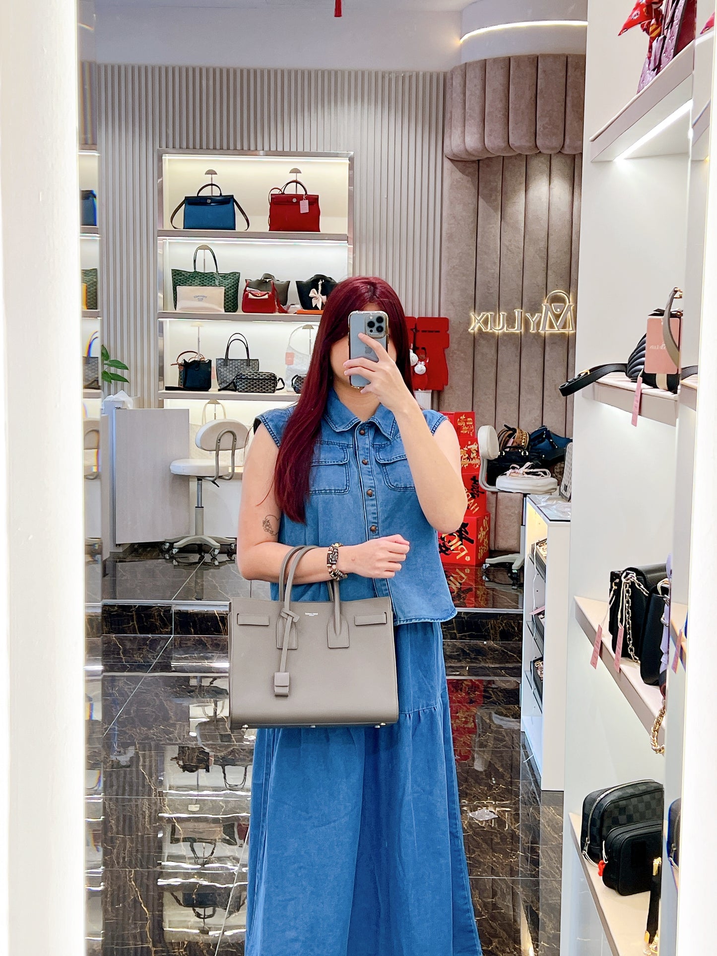YSL Sac De Jour Small in Grey