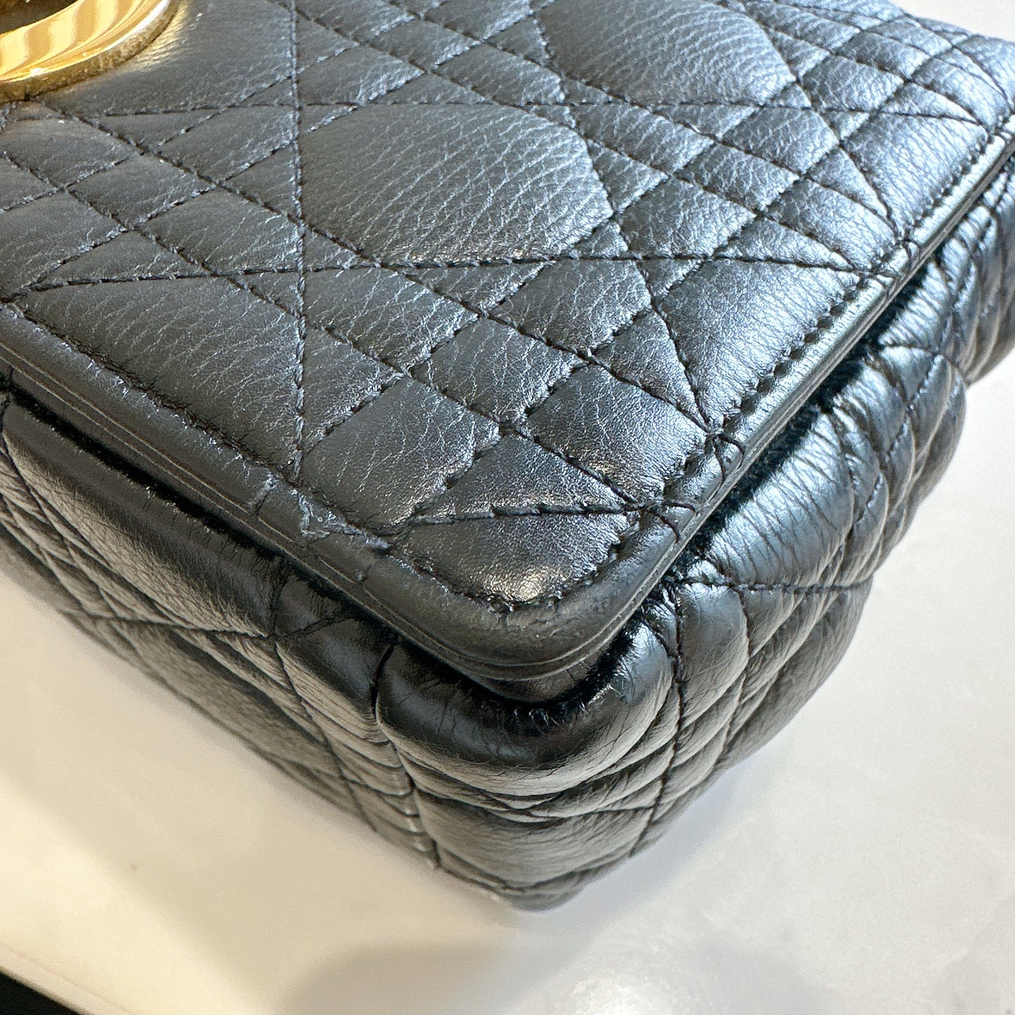 Dior Medium Caro Bag in Black GHW
