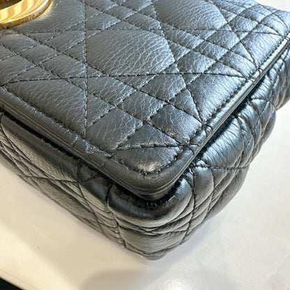Dior Medium Caro Bag in Black GHW