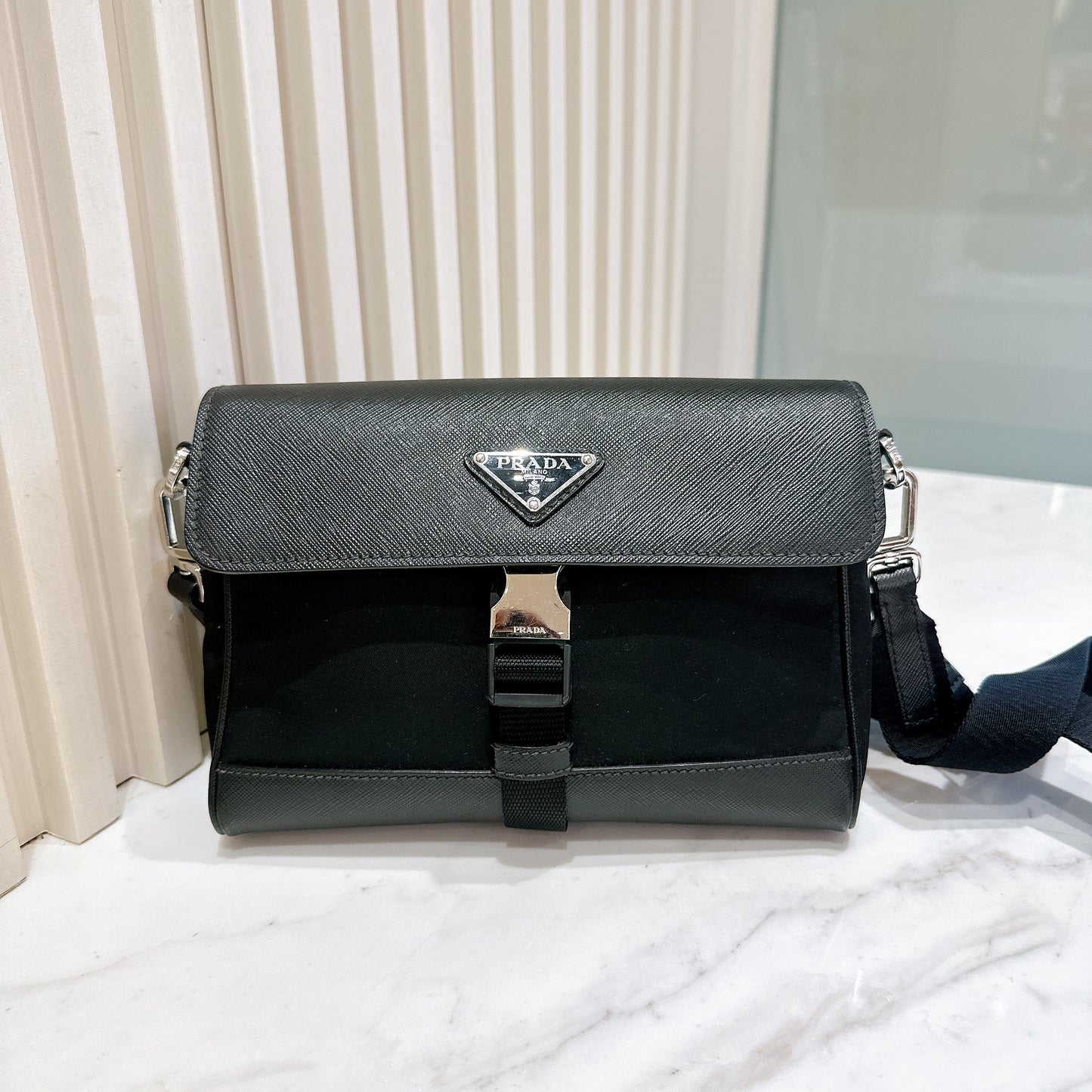 Prada Renylon and Saffiano Leather Crossbody