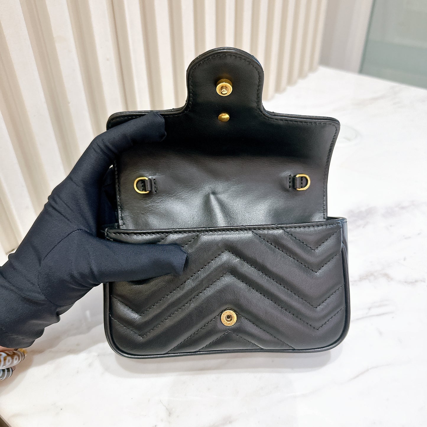 Gucci Marmont Supermini in Black GHW