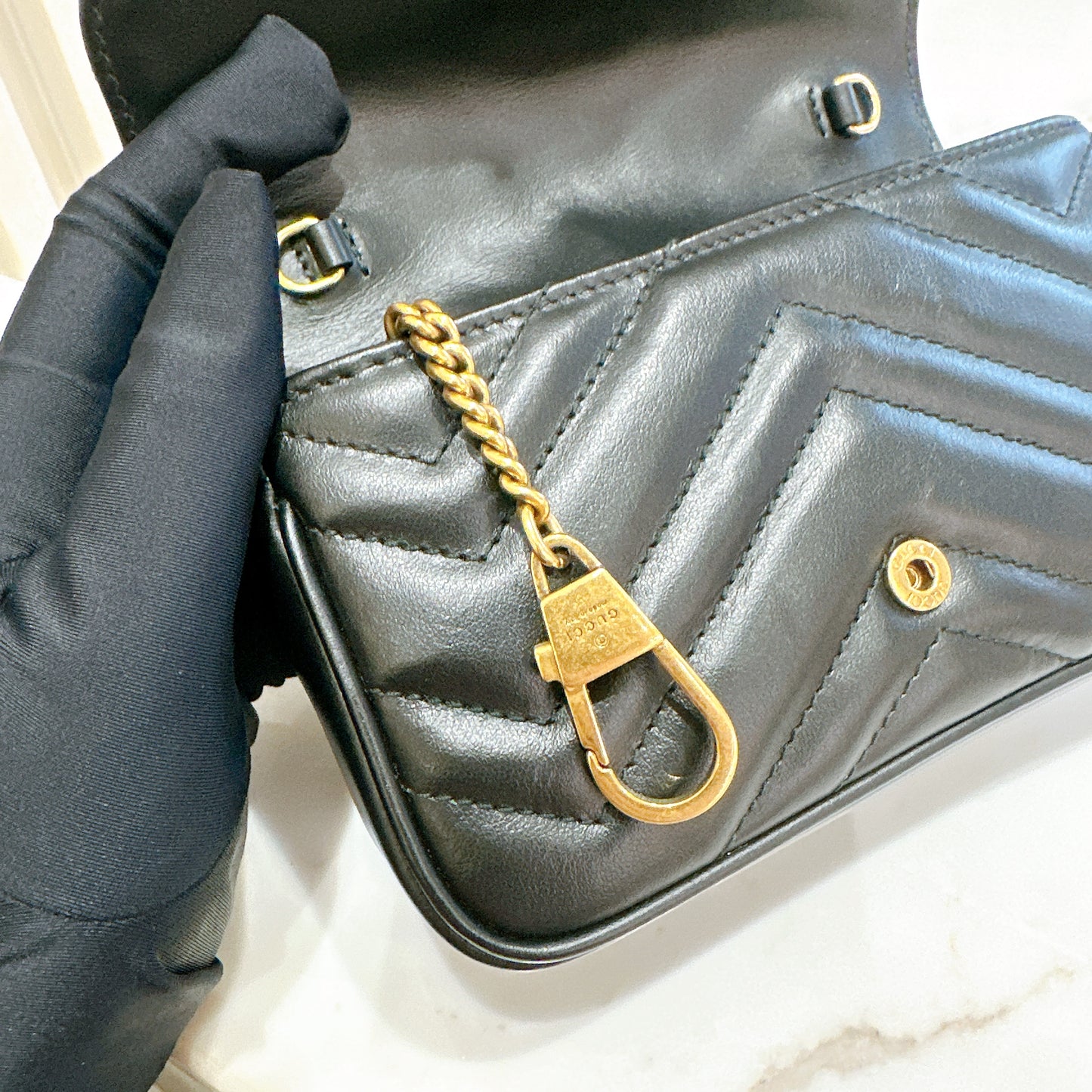 Gucci Marmont Supermini in Black GHW