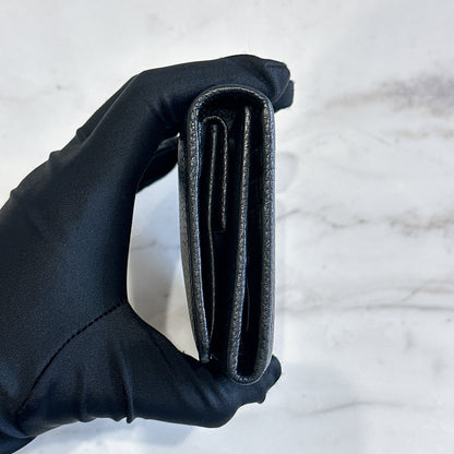 Prada Tri Fold Black Wallet in Calfskin