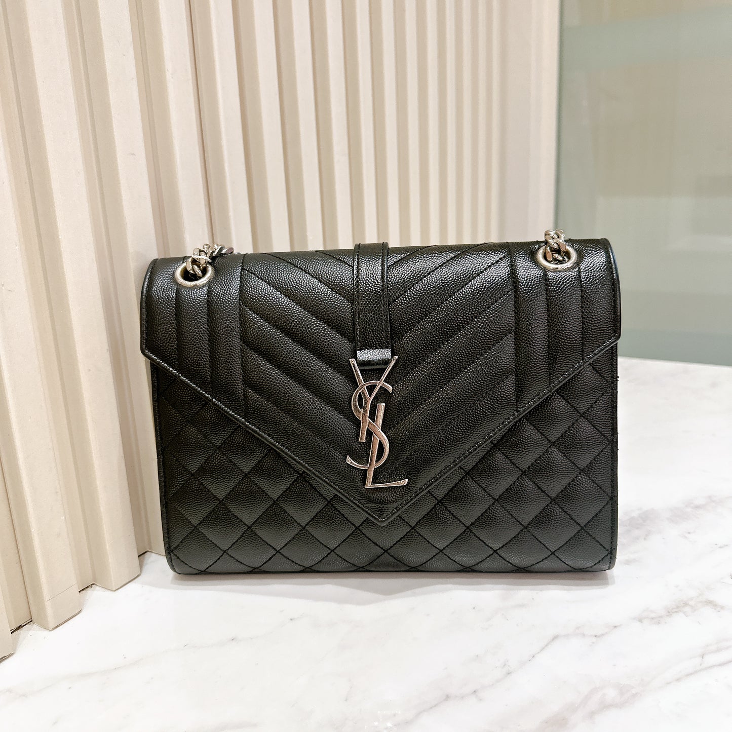 YSL Medium Envelope in Black SHW