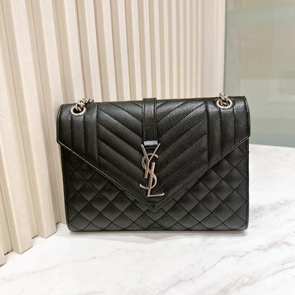 YSL Medium Envelope in Black SHW
