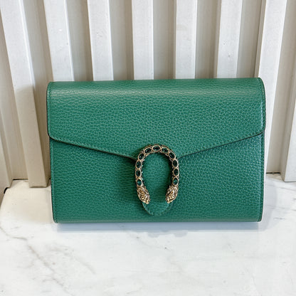 Gucci Dionysus Wallet On Chain in Green