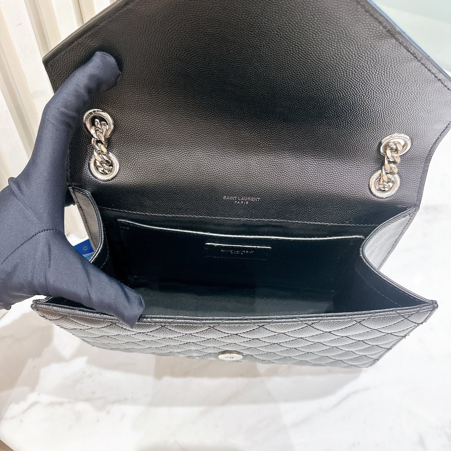 YSL Medium Envelope in Black SHW