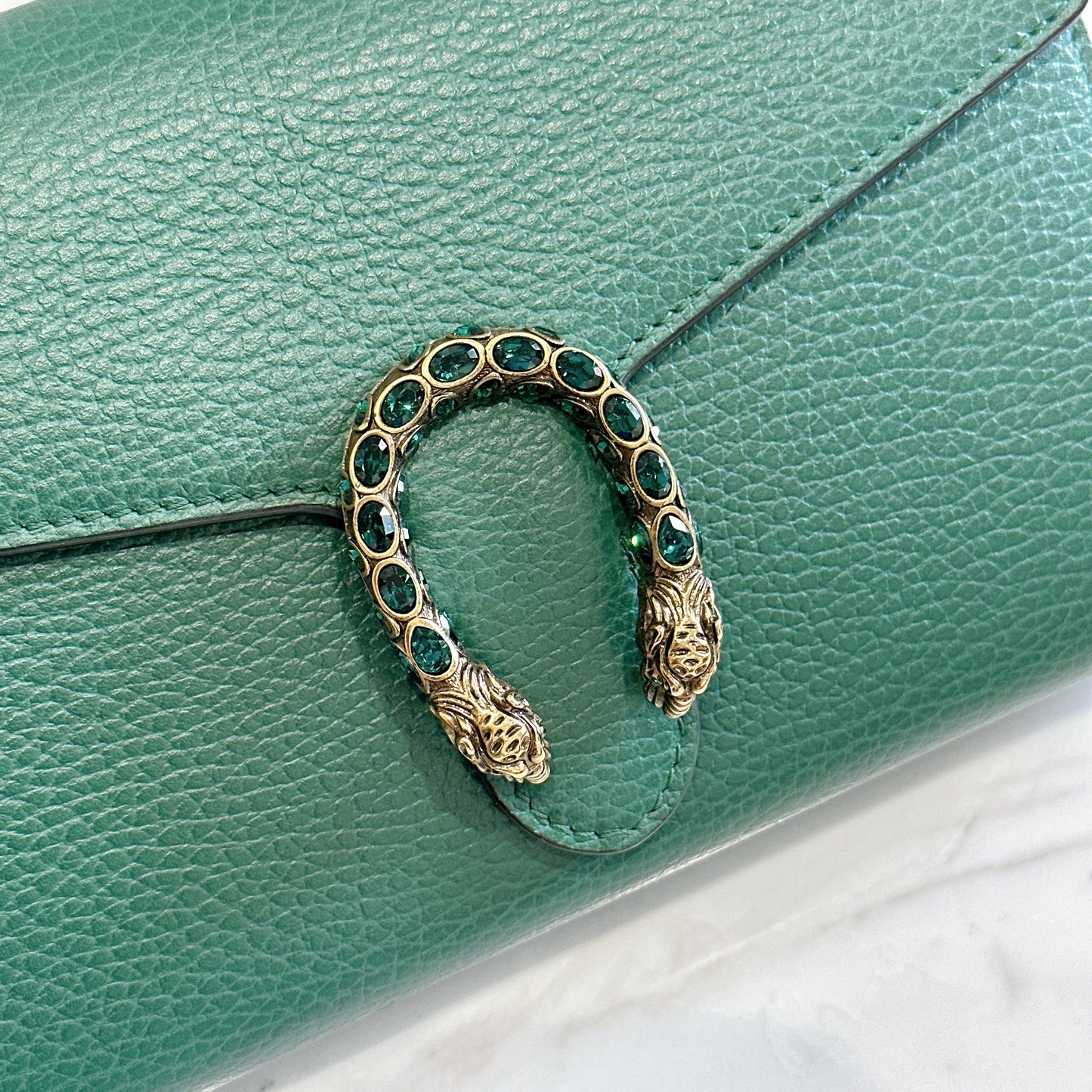 Gucci Dionysus Wallet On Chain in Green