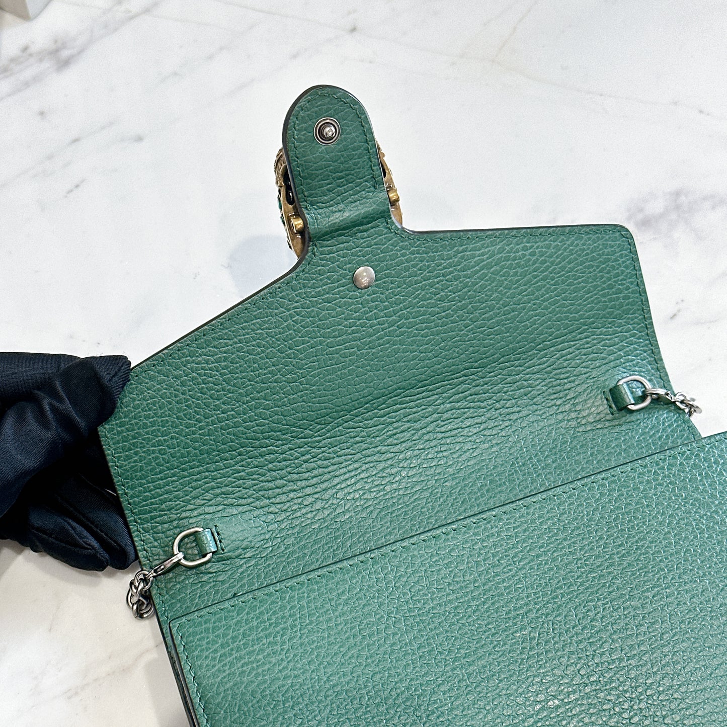 Gucci Dionysus Wallet On Chain in Green