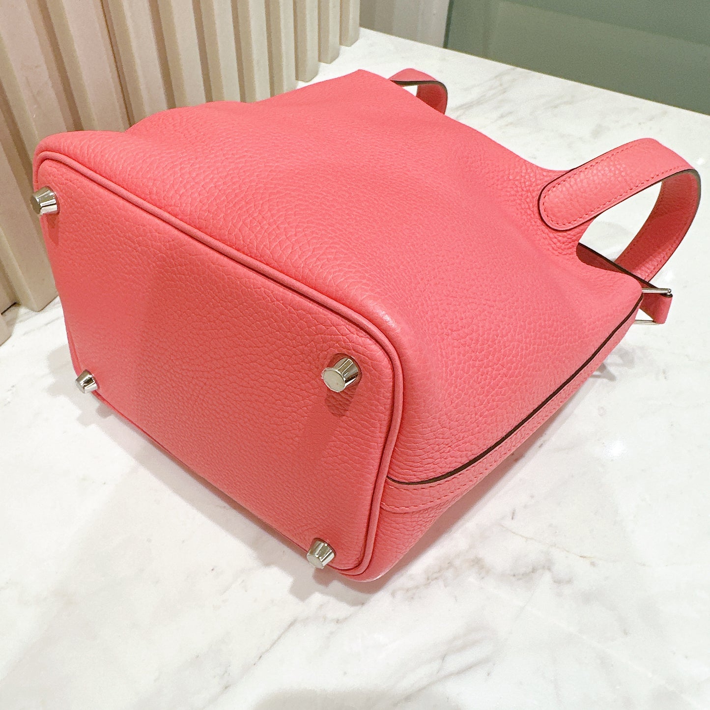 Hermes Picotin 18 in Rose Azalee PHW