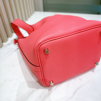 Hermes Picotin 18 in Rose Azalee PHW